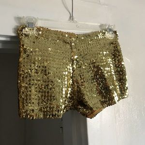 Gold sequin booty shorts